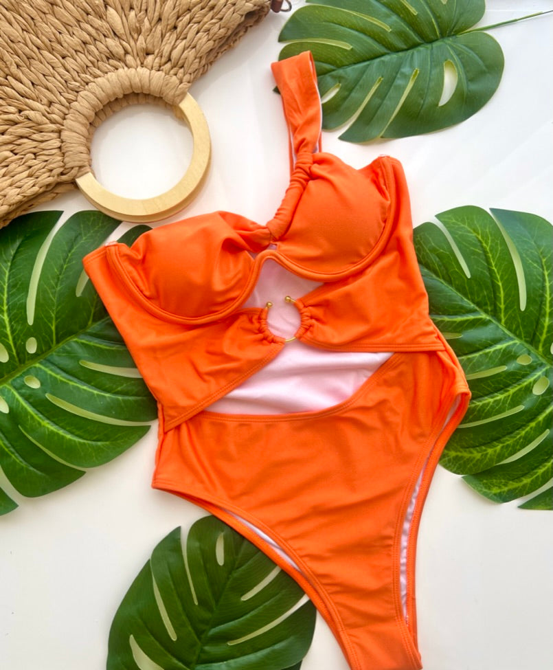 Traje de baño naranja 5789