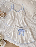 Pijama blanca de short