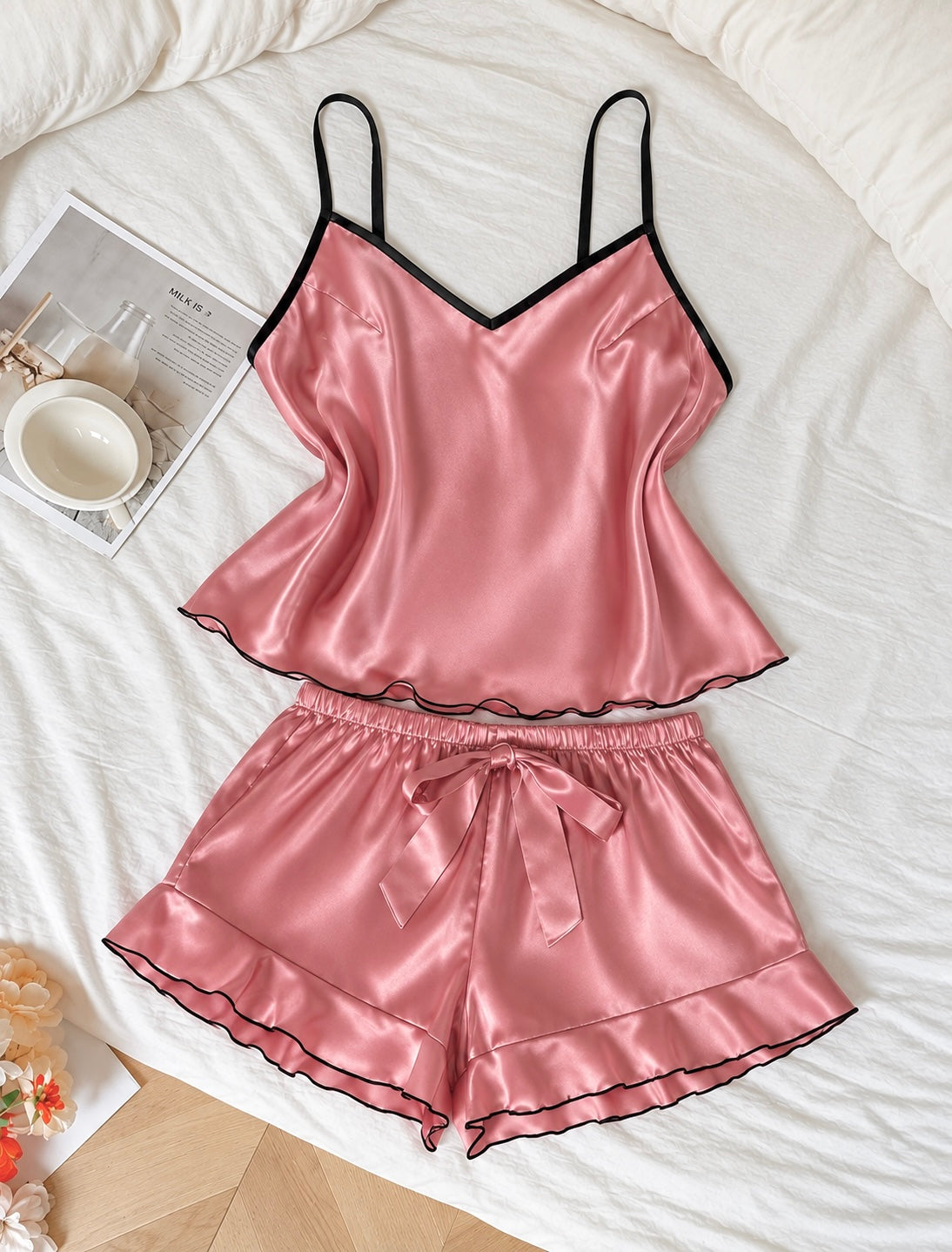 Pijama rosa de short